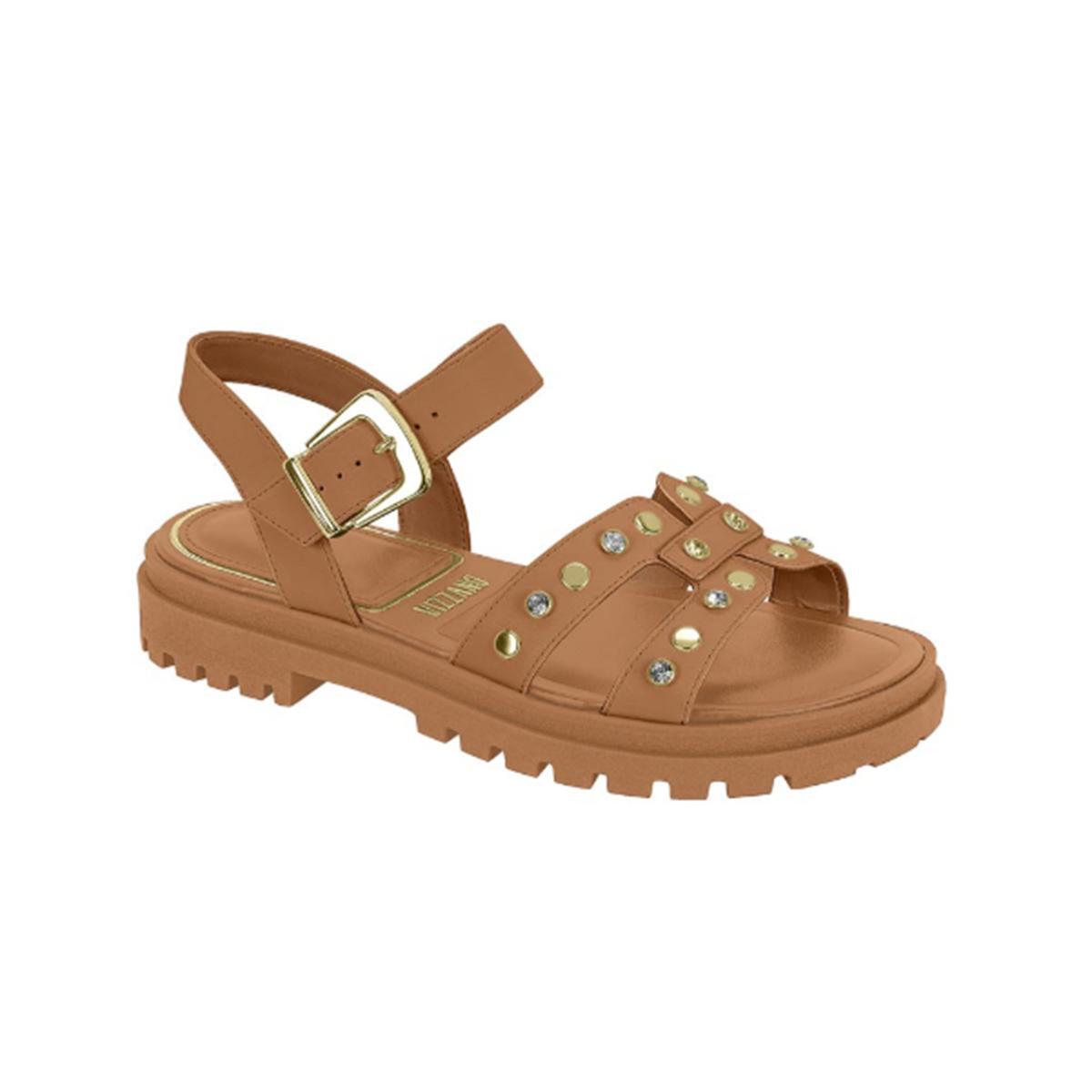 Imagem 1 do produto Sandália Feminina Flatform Metal/Strass Vizzano 021098