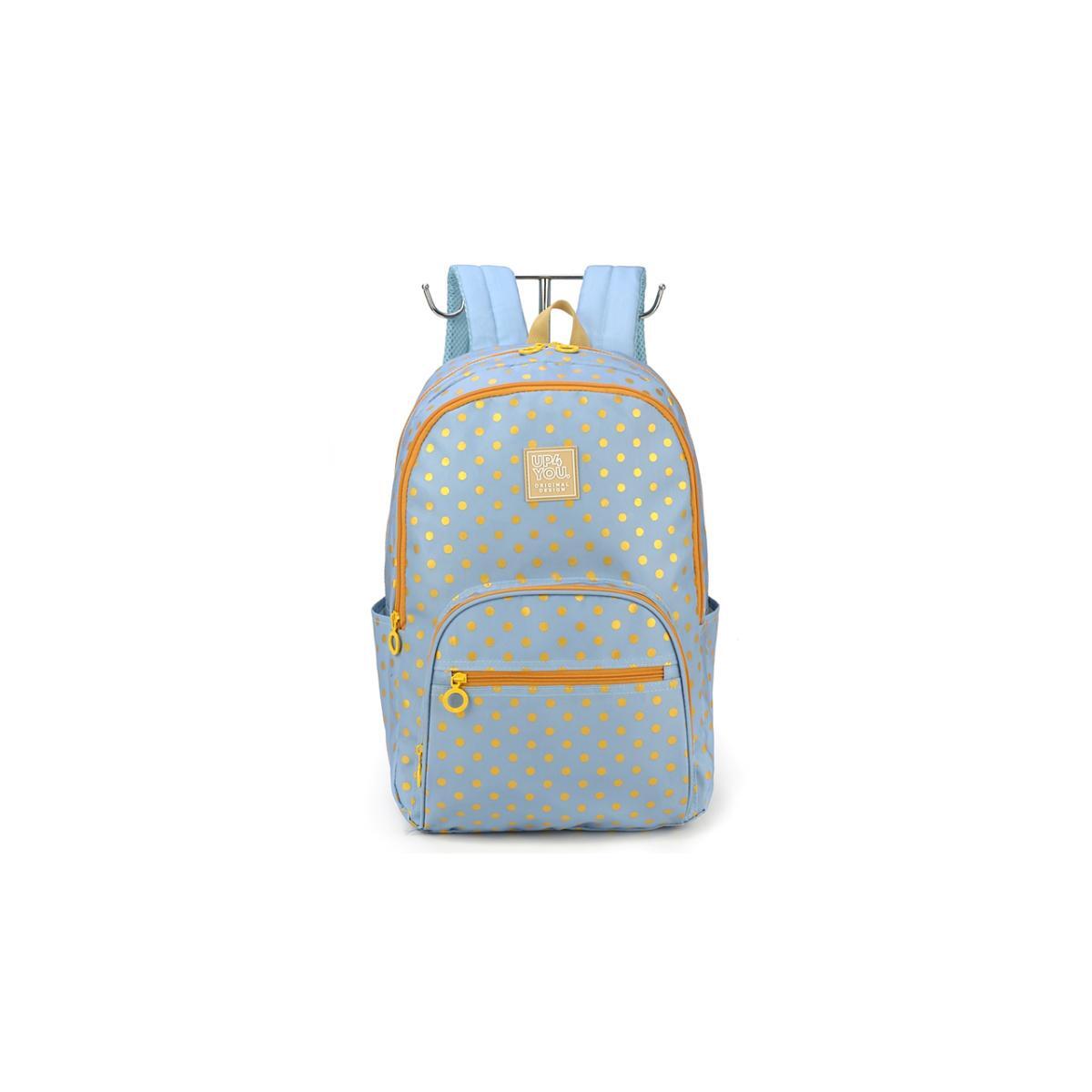 Imagem 1 do produto Mochila Juvenil Costa Feminina Poa Metalizado Azul Up4you