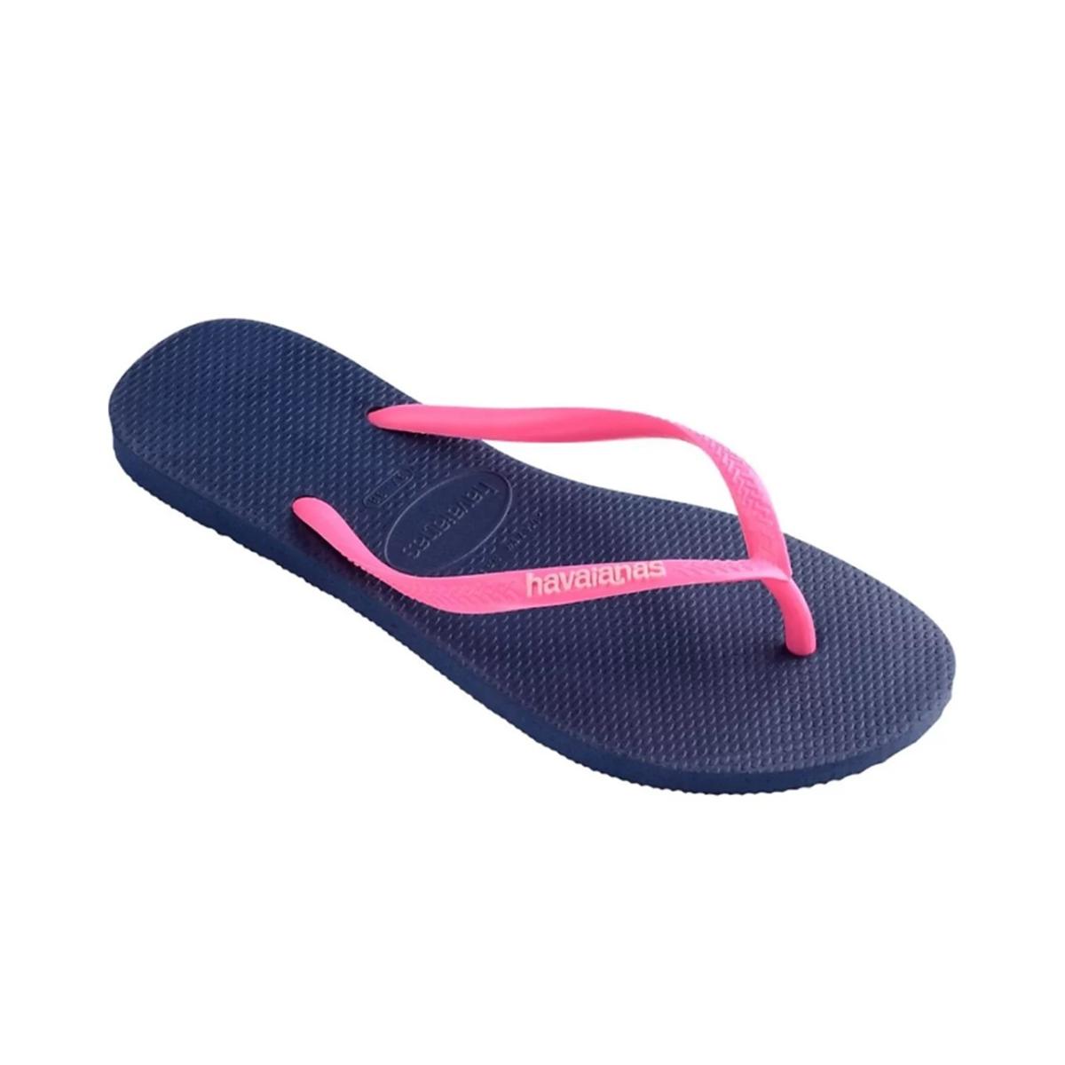 Imagem 1 do produto Chinelo Slim Feminino Azul/Rosa Havaianas