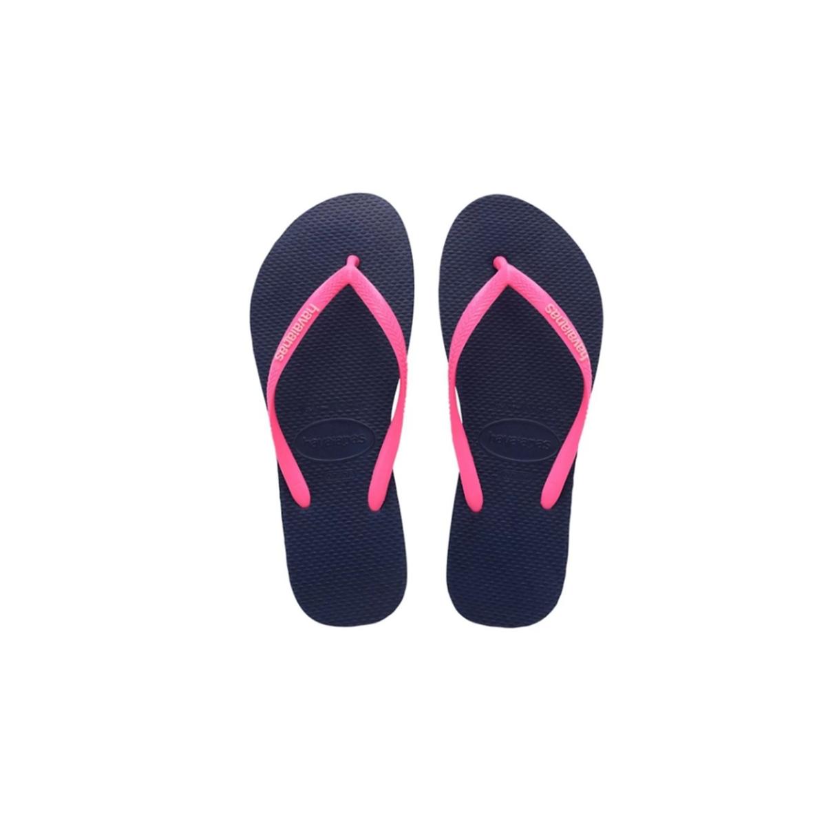 Imagem 2 do produto Chinelo Slim Feminino Azul/Rosa Havaianas