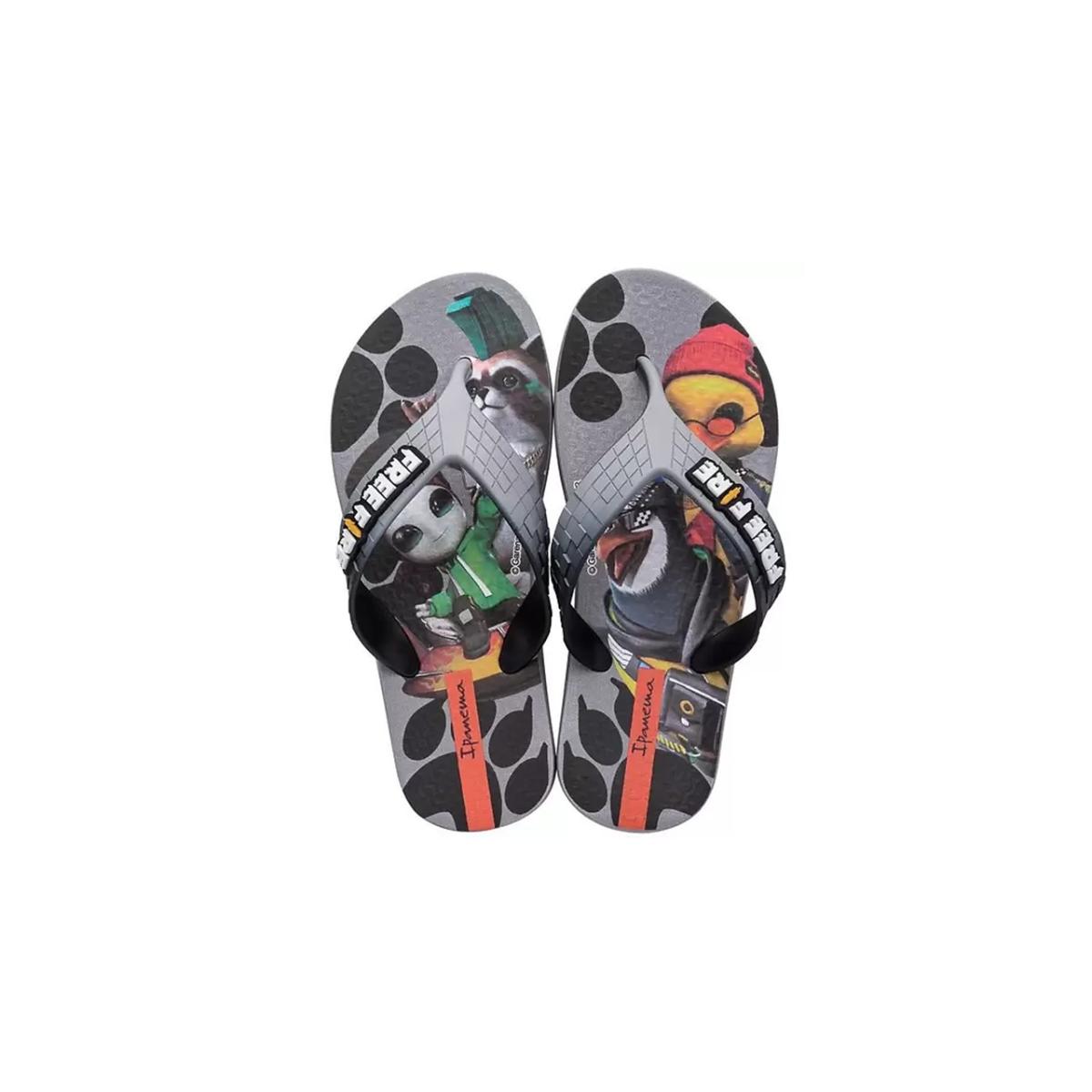 Imagem 1 do produto Chinelo Infantil Free Fire Cinza/Preto Ipanema