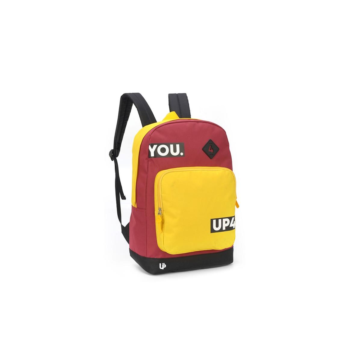 Imagem 2 do produto Mochila Unissex Juvenil Costas Vermelho/Amarelo Up4you