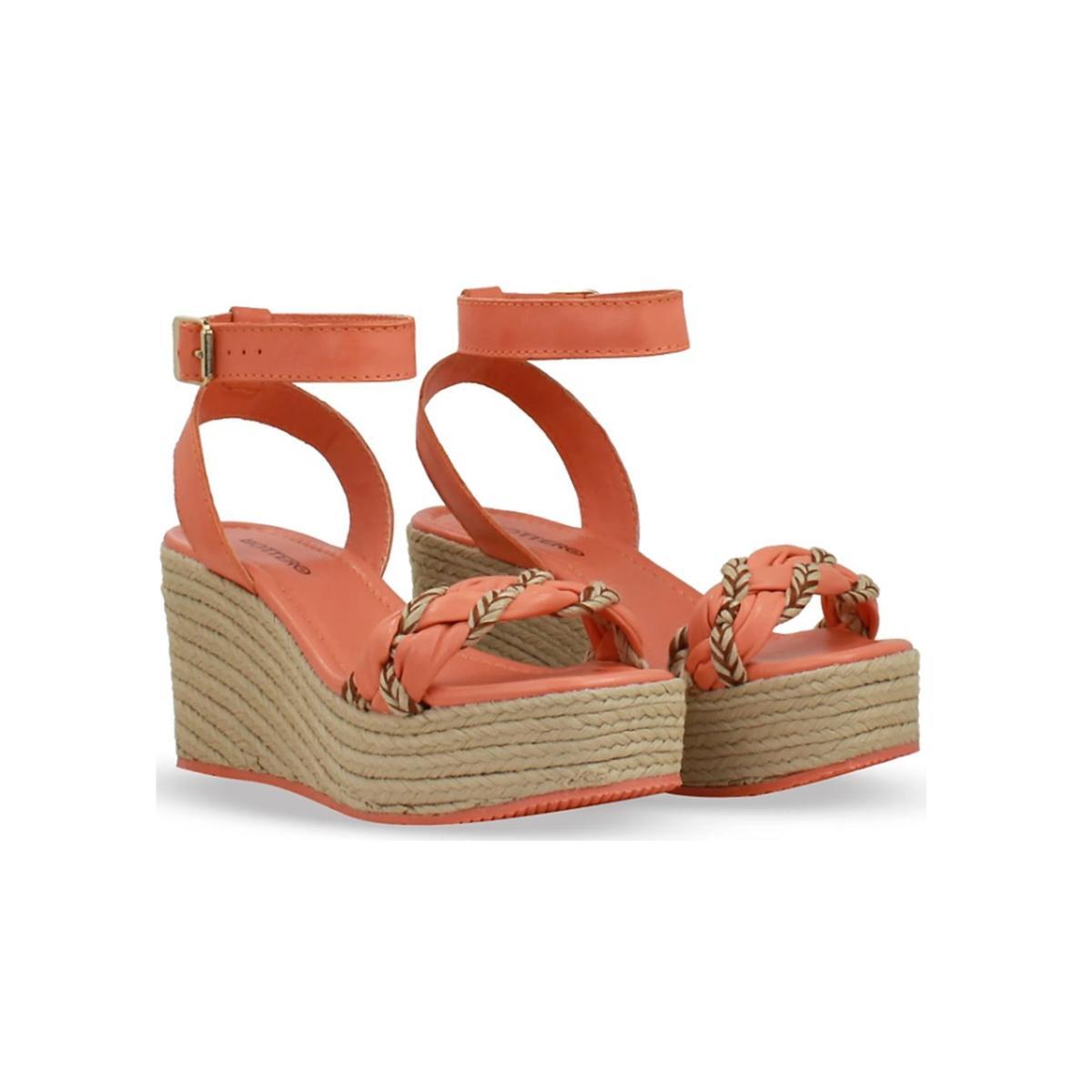 Imagem 2 do produto Sandália Anabela Couro Cordas Pêssego Bottero