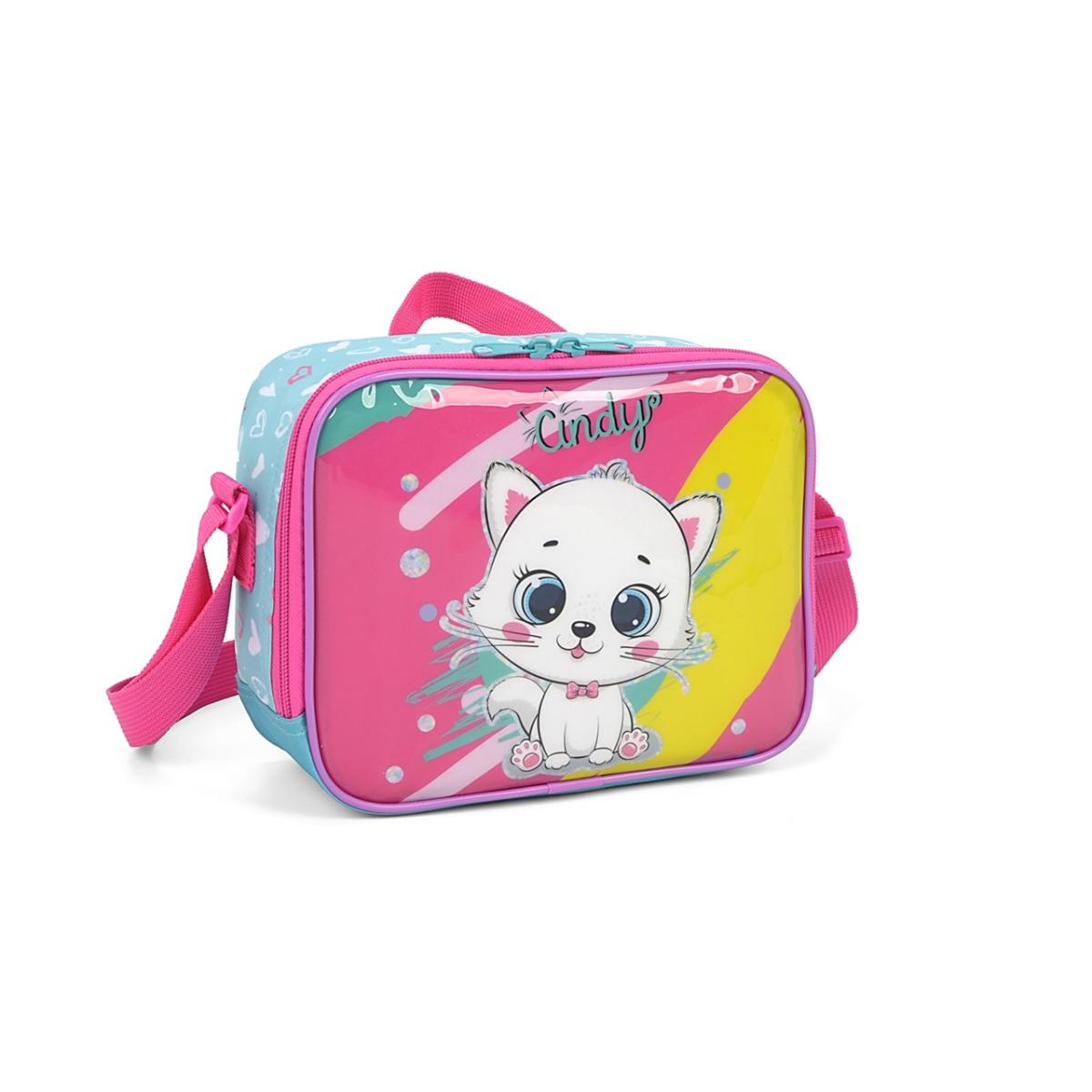 Imagem 2 do produto Lancheira Térmica Meninas Gatinha Cindy Verde/Rosa Luxcel