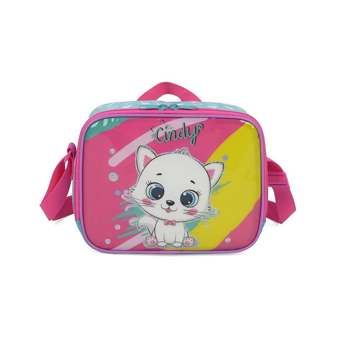 Imagem 1 do produto Lancheira Térmica Meninas Gatinha Cindy Verde/Rosa Luxcel