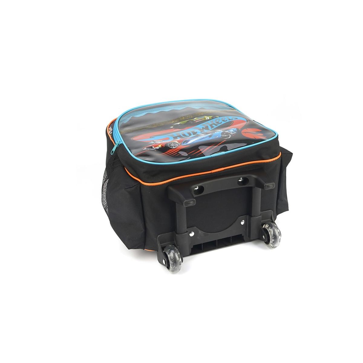 Imagem 5 do produto Mochila Escolar Rodinha Hot Wheels Preto/Azul Luxcel