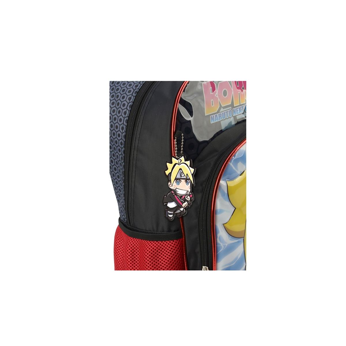 Imagem 3 do produto Mochila Escolar Rodinha Boruto Preto/Verm/Amarelo Luxcel
