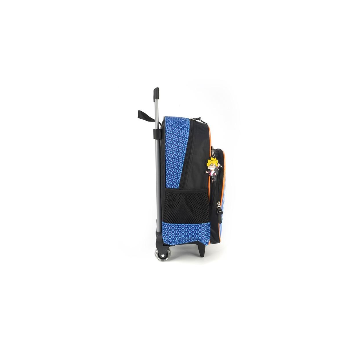Imagem 3 do produto Mochila Infantil Masculina Rodinha Boruto Preto/Azul/Laranja Luxcel