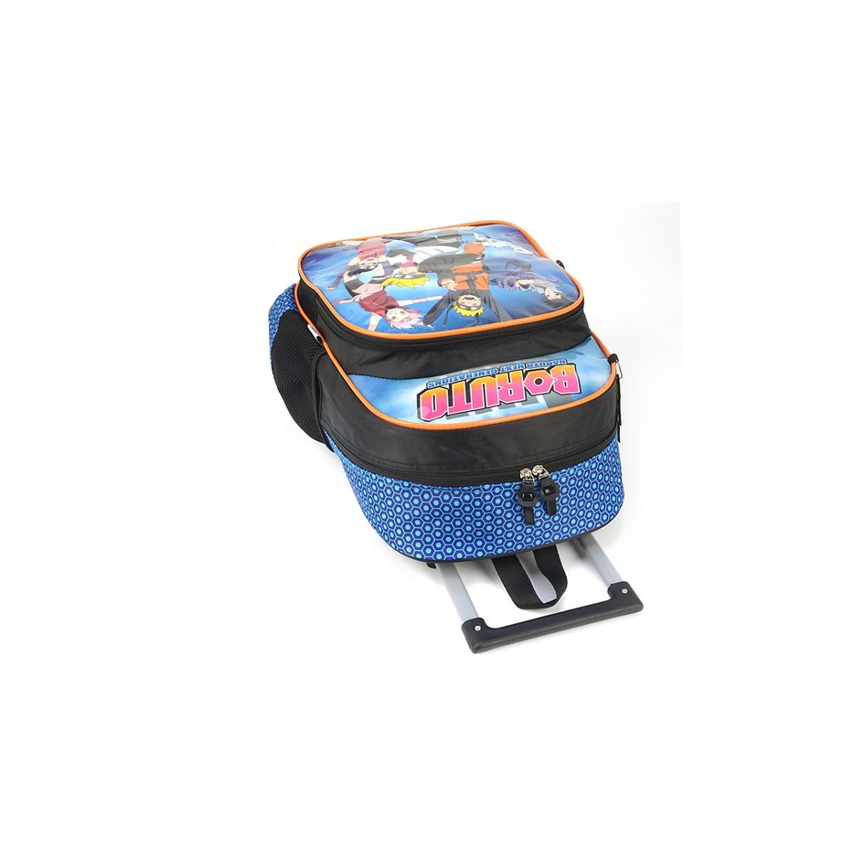 Imagem 4 do produto Mochila Infantil Masculina Rodinha Boruto Preto/Azul/Laranja Luxcel