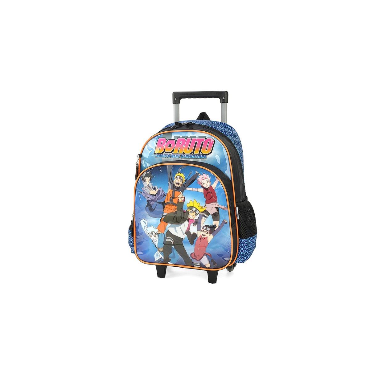 Imagem 2 do produto Mochila Infantil Masculina Rodinha Boruto Preto/Azul/Laranja Luxcel