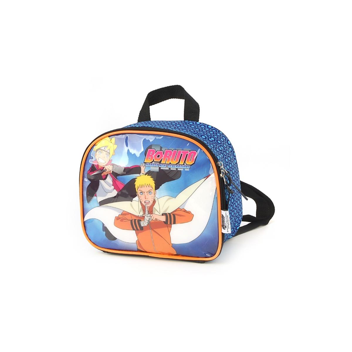 Imagem 2 do produto Lancheira Escolar Térmica Boruto Preto/Laranja Luxcel