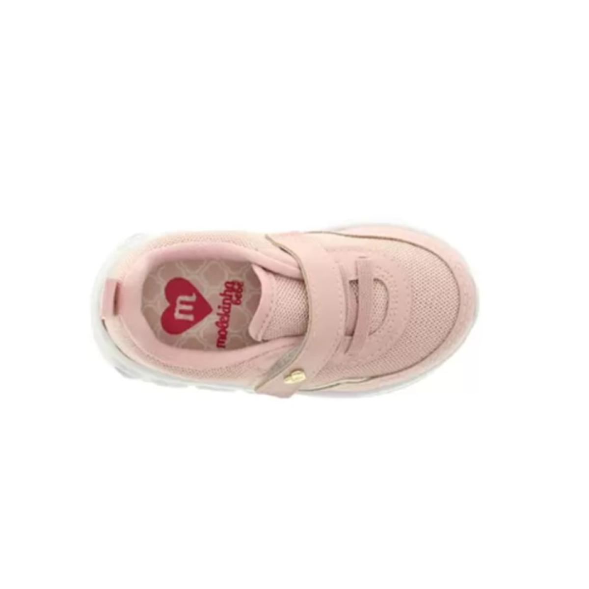 Imagem 5 do produto Tênis Infantil Rosa Corações Led Molekinha 