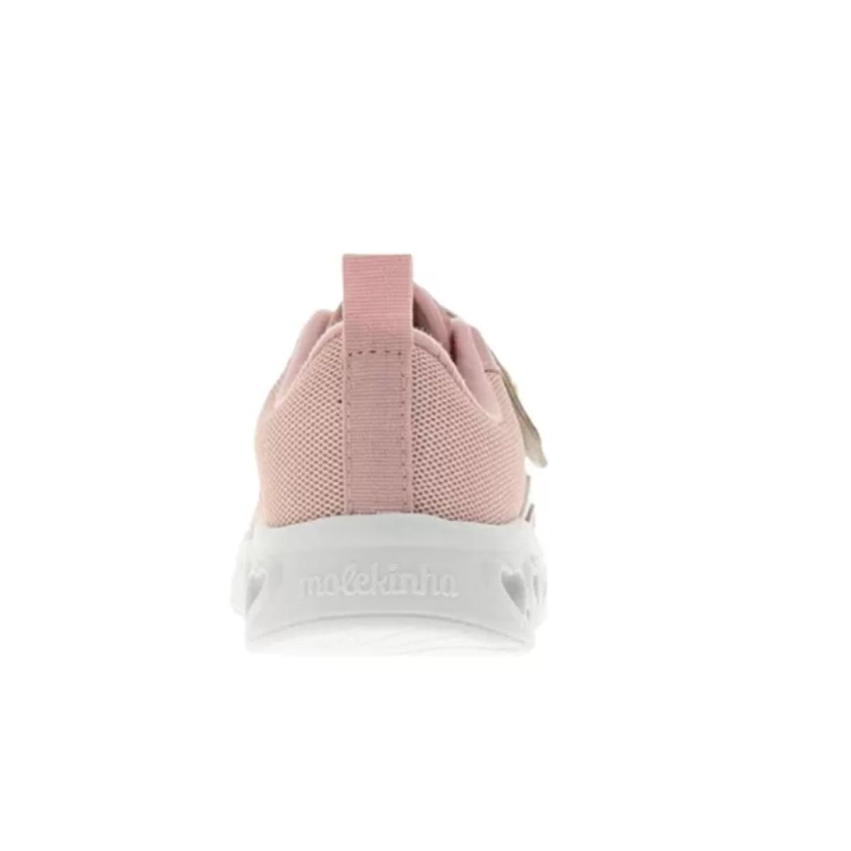 Imagem 4 do produto Tênis Infantil Rosa Corações Led Molekinha 