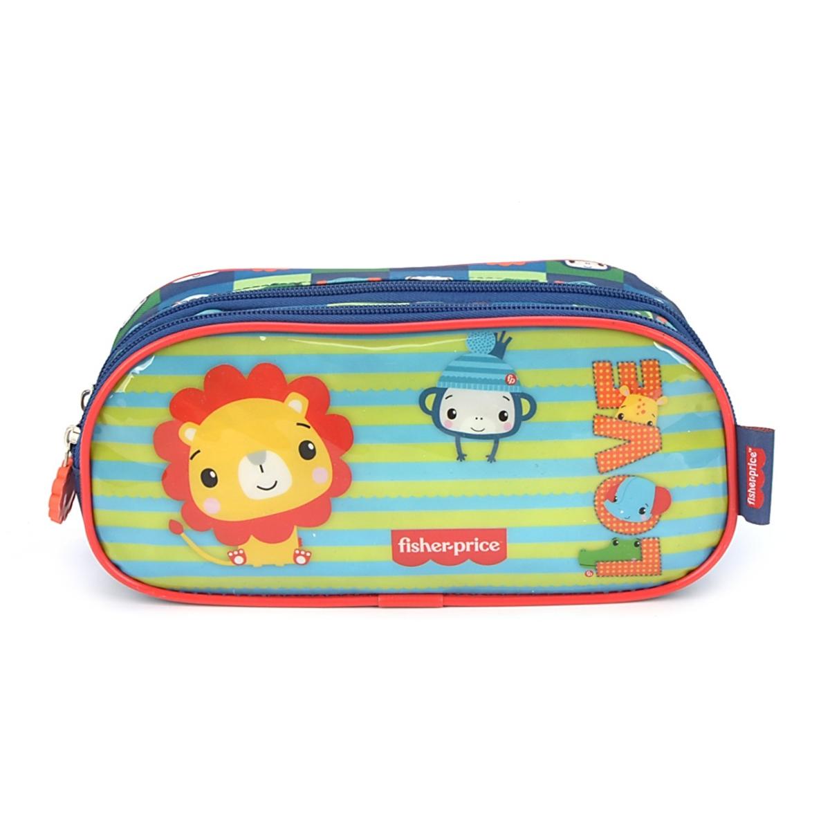 Imagem 1 do produto Estojo Escolar Duplo Leãozinho Marinho/Vemelho Fisher-Price