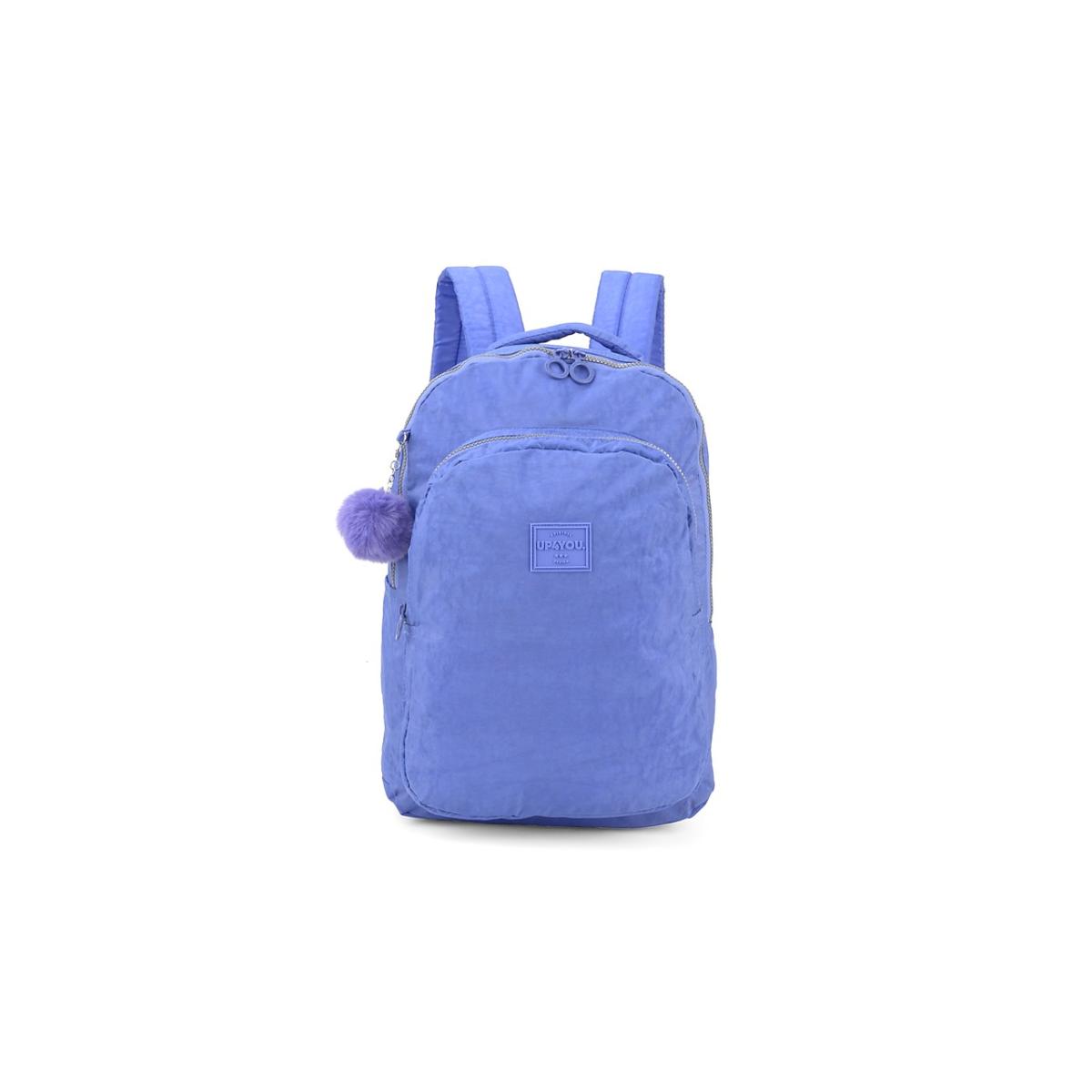 Imagem 2 do produto Mochila Juvenil Costas Chaveiro Pompom Violeta Up4you