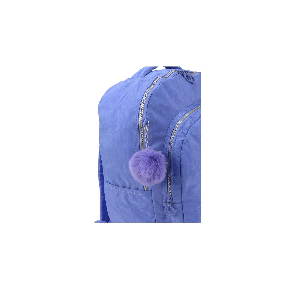 Imagem 5 do produto Mochila Juvenil Costas Chaveiro Pompom Violeta Up4you