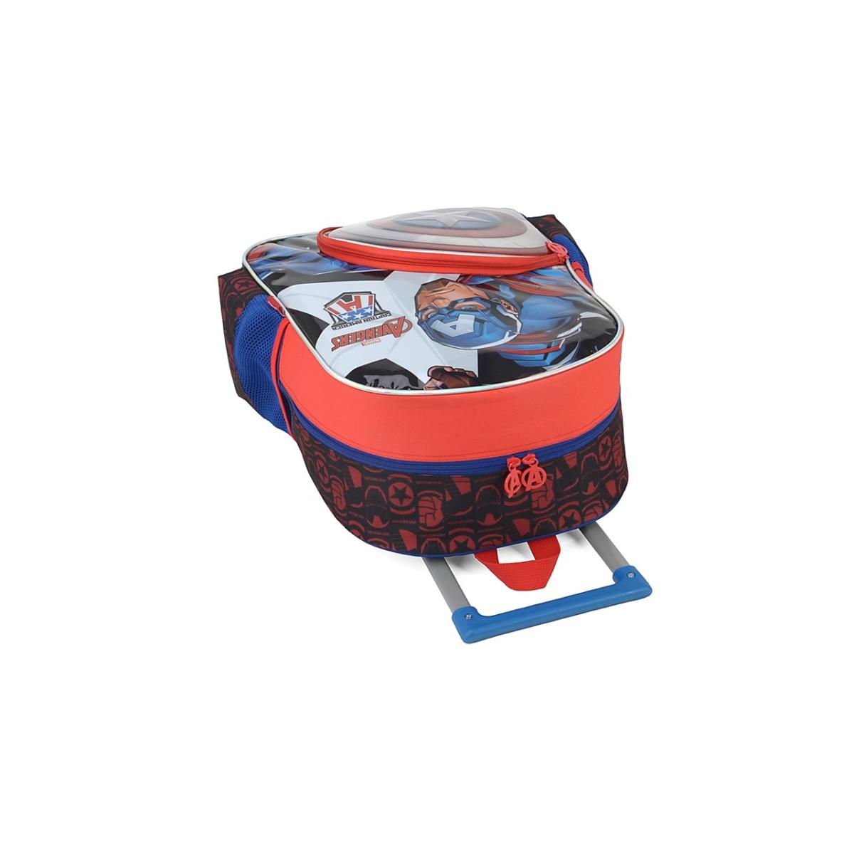 Imagem 6 do produto Mochila Rodinha Meninos Capitão América 3D com Escudo Luxcel