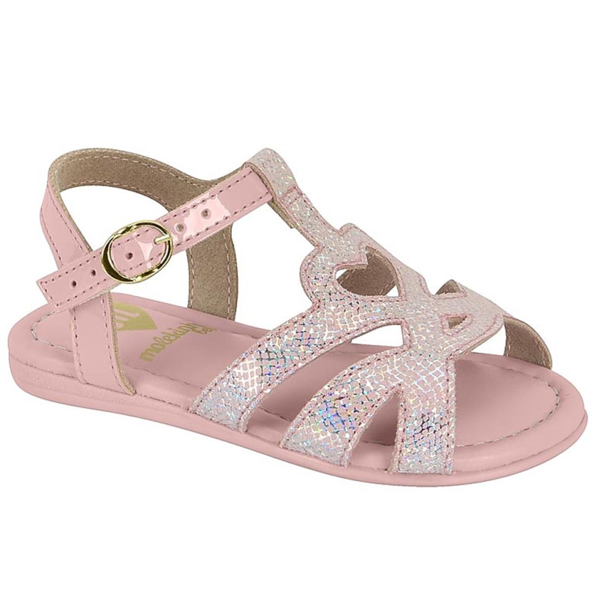 Imagem 1 do produto Sandalia Infantil Feminina Brilho Rosa Molekinha
