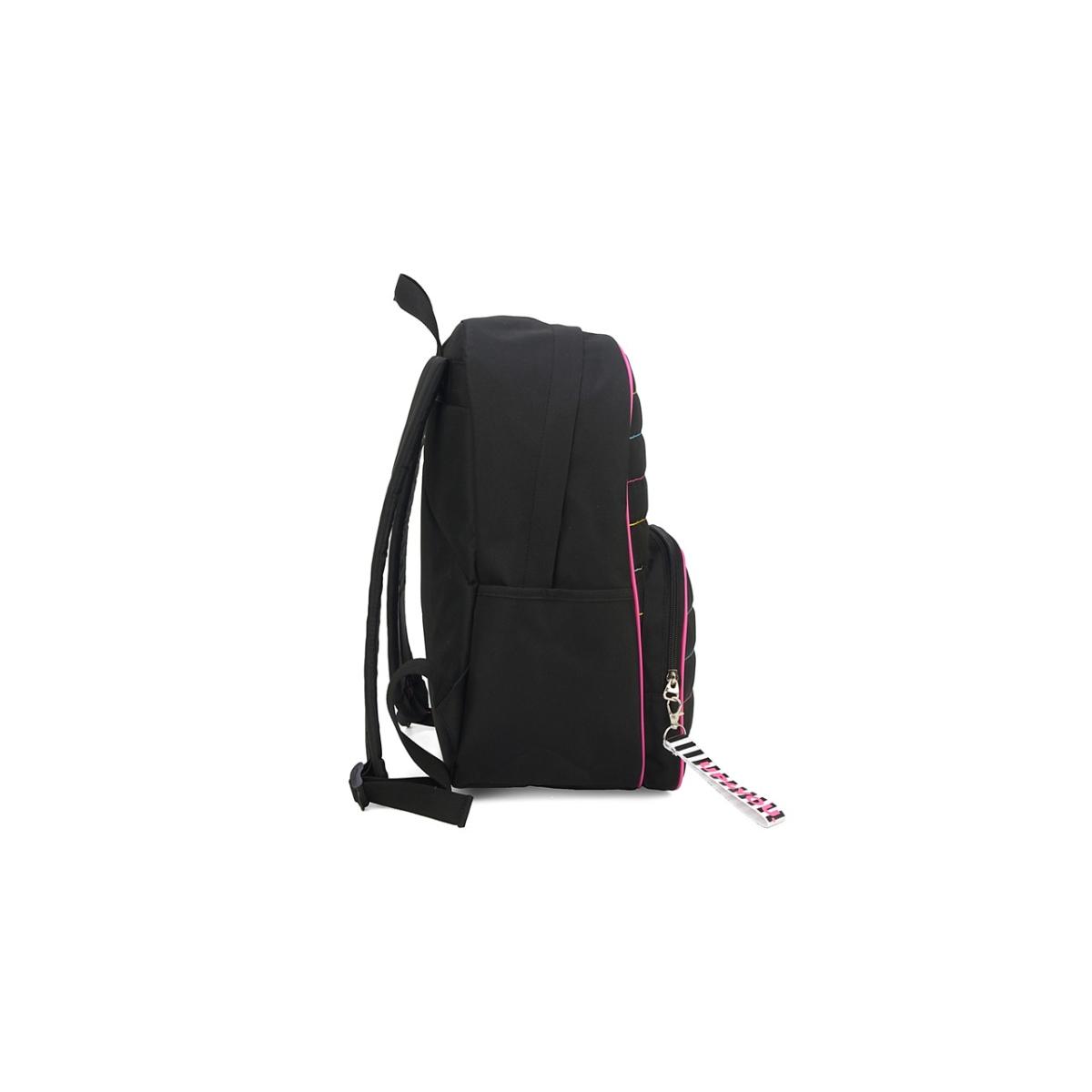 Imagem 3 do produto Mochila Juvenil Costas Feminina Preto/Rosa Up4you