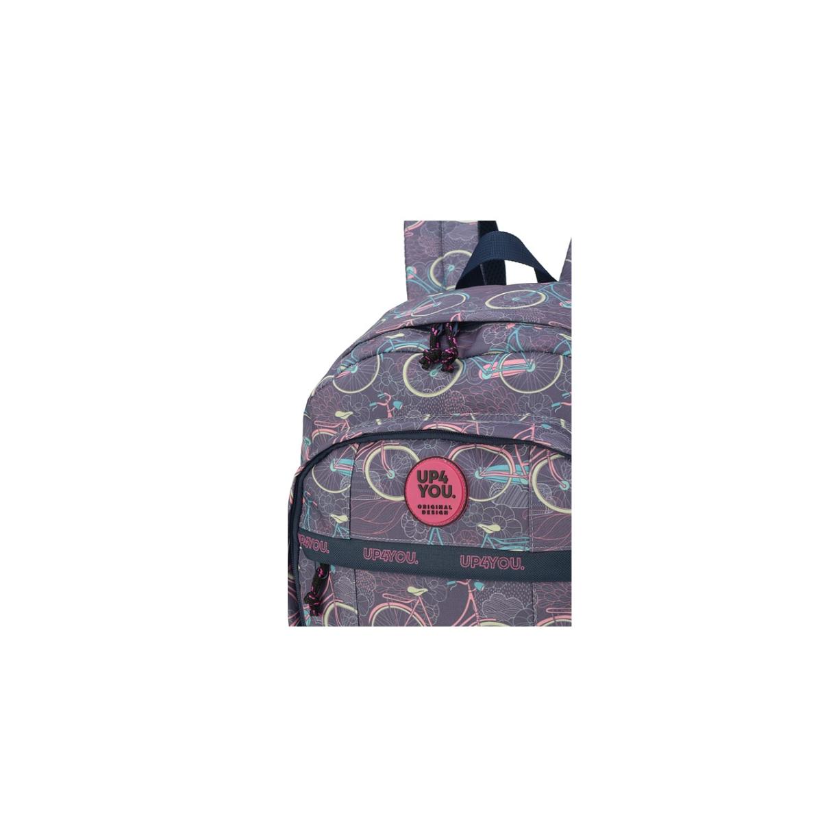 Imagem 4 do produto Mochila Azul Juvenil Bicicletas Feminina Up4you