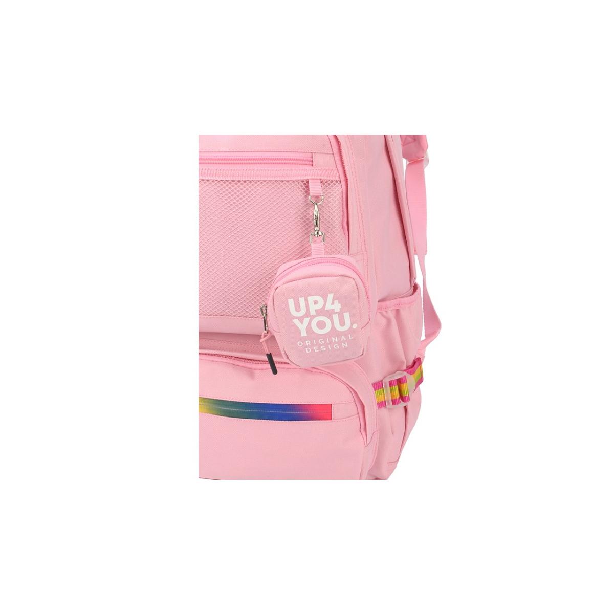 Imagem 5 do produto Mochila Juvenil Chaveiro Rosa Ziper Tie Dye Up4you