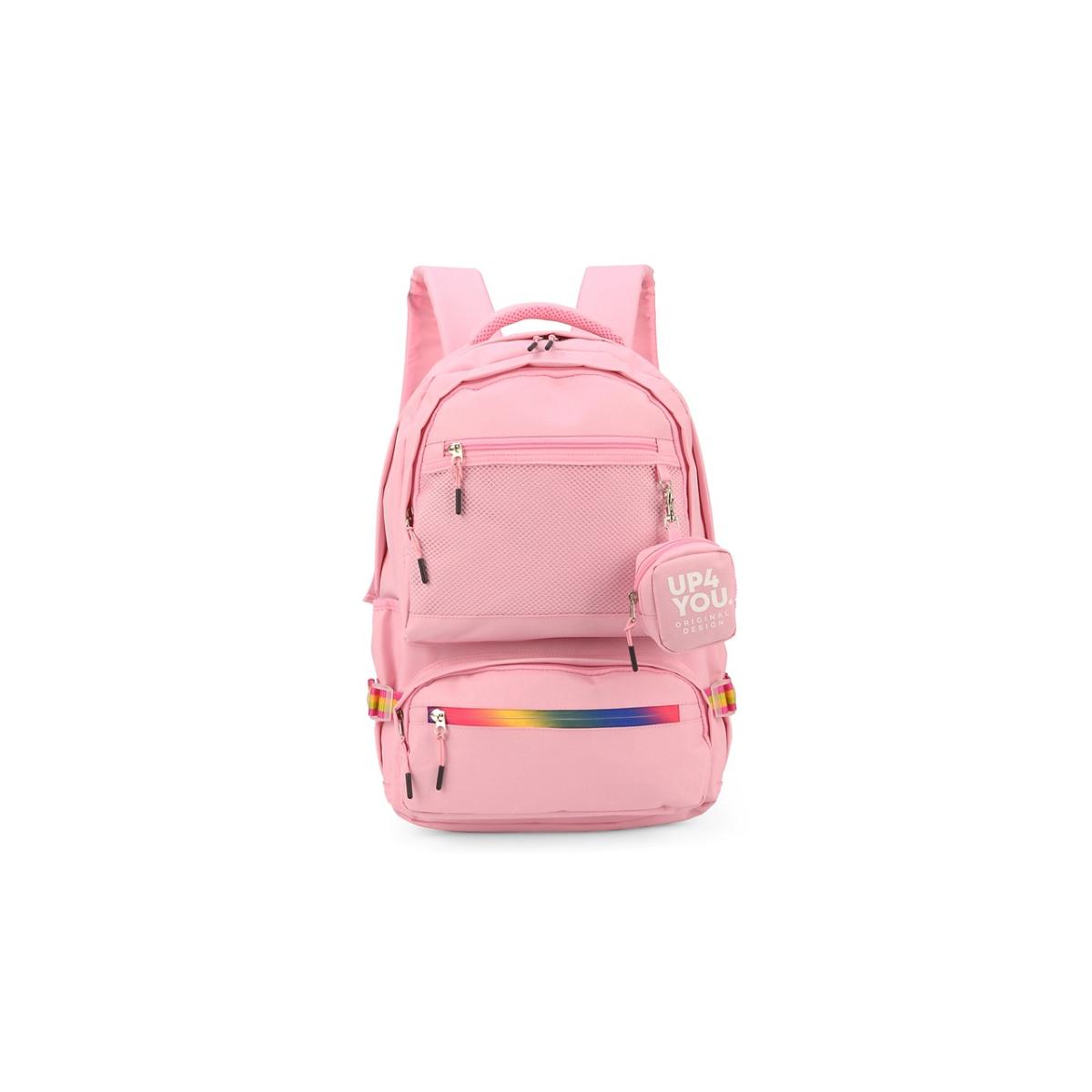 Imagem 1 do produto Mochila Juvenil Chaveiro Rosa Ziper Tie Dye Up4you