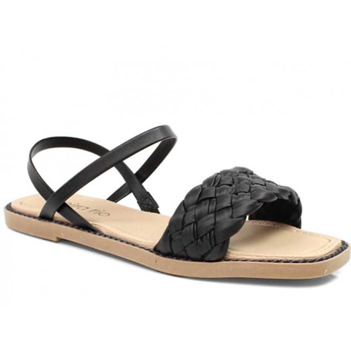 Imagem 1 do produto Sandalia Feminina Tira Pronta Preta Trançada Beira Rio