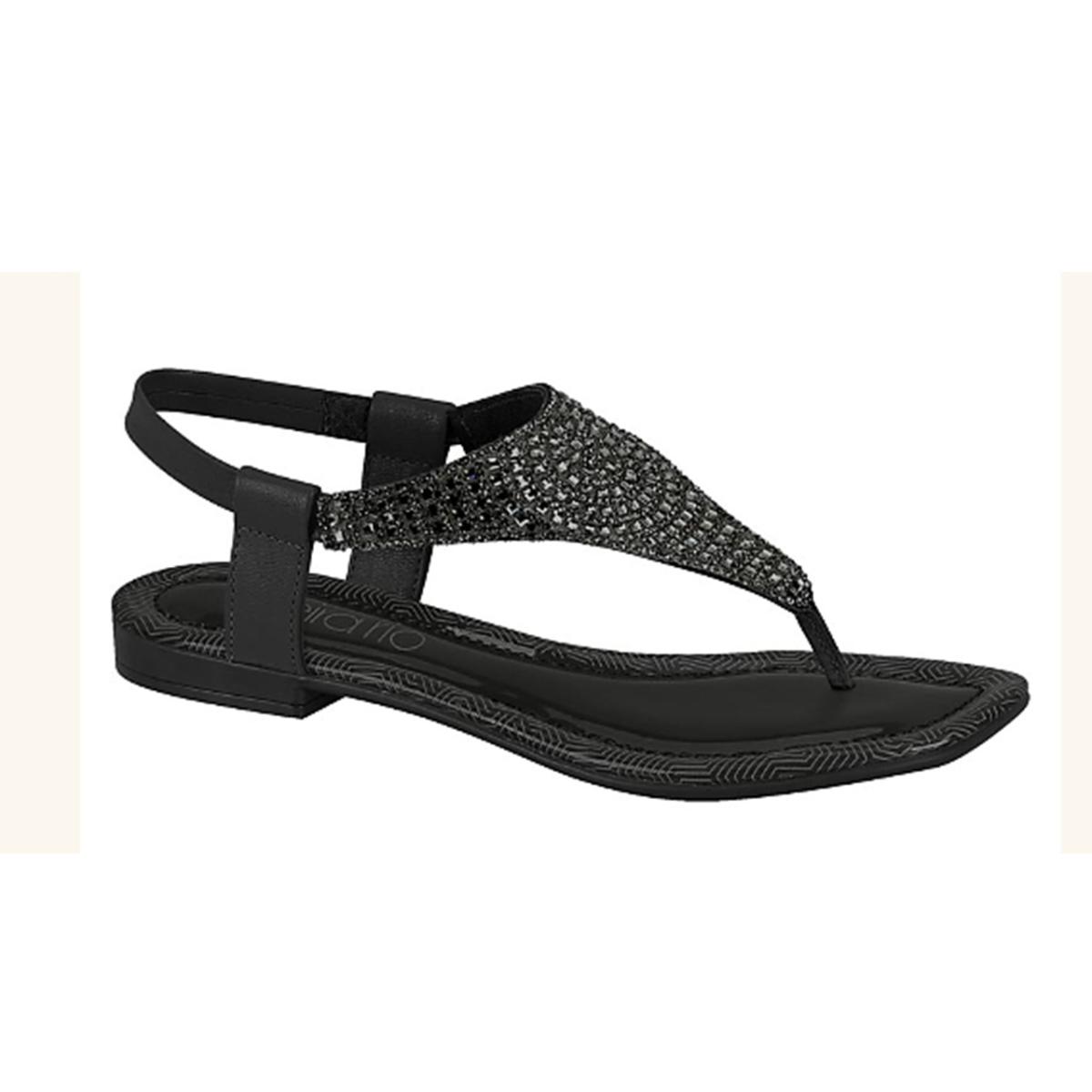 Imagem 1 do produto Sandalia Rasteira Feminina Strass Mandala Preta Beia Rio