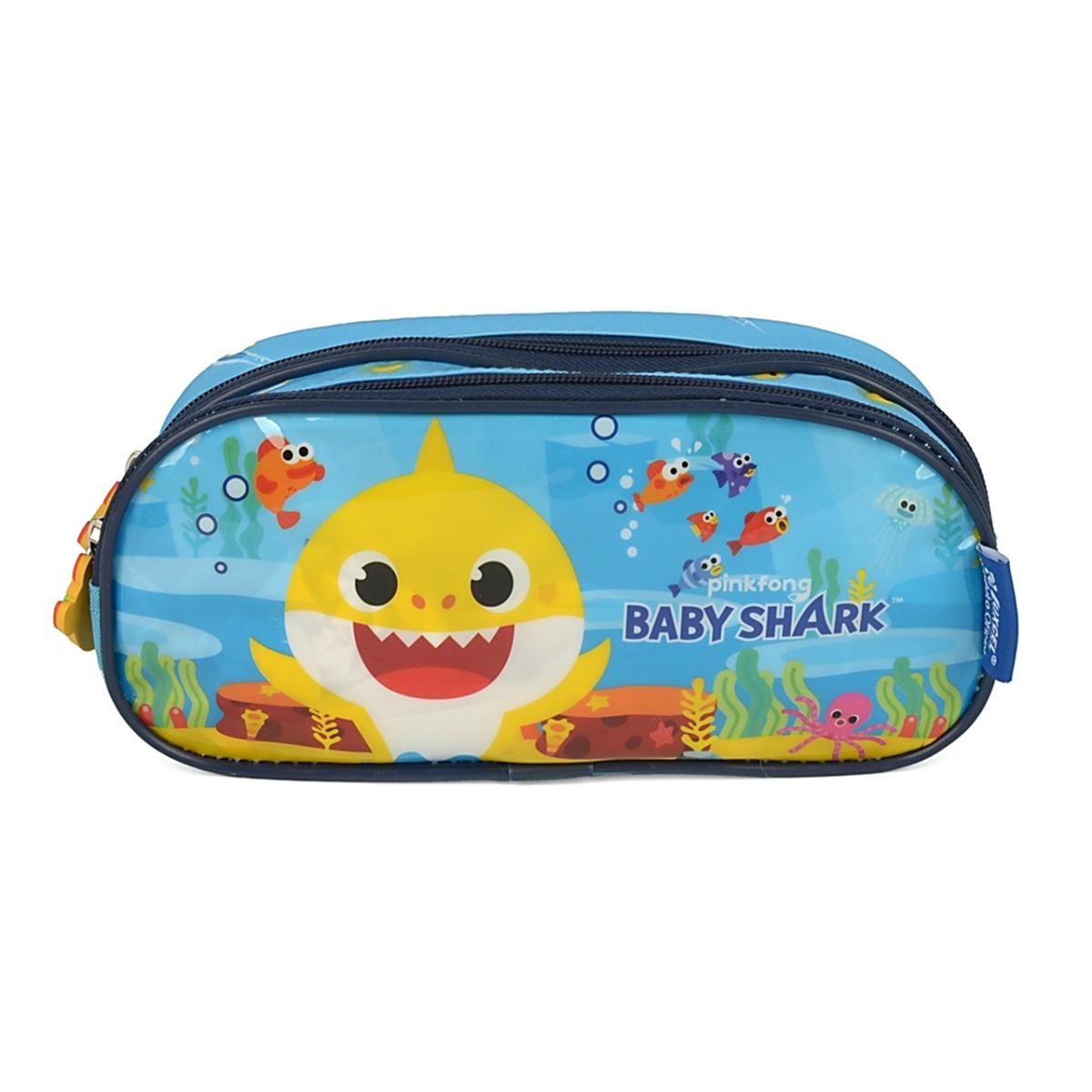 Imagem 1 do produto Estojo Infantil Baby Shark Duplo Azul Claro Luxcel