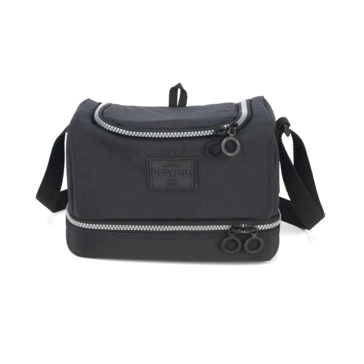 Imagem 1 do produto Lancheira/Bolsa Térmica 2 Compartimentos Preta Up4you