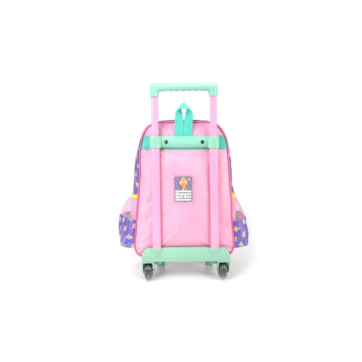 Imagem 4 do produto Mochila Escolar Feminina Ice Cream Rodinha Rosa/Verde Up4you