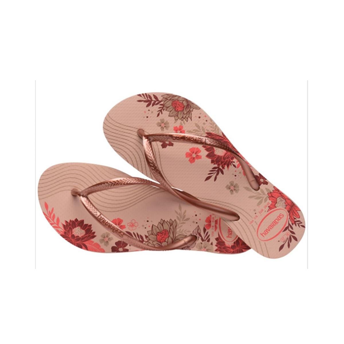 Imagem 2 do produto Chinelo Feminino Slim Floral Rosa Ballet Havaianas