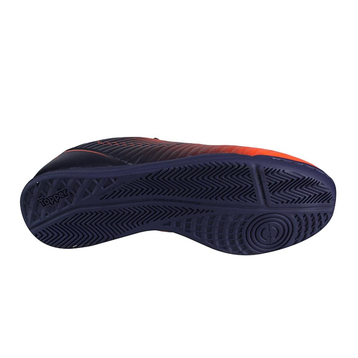 Imagem 3 do produto Chuteira Futebol Masculina Forza II Futsal Laranja Neon/Marinho Topper