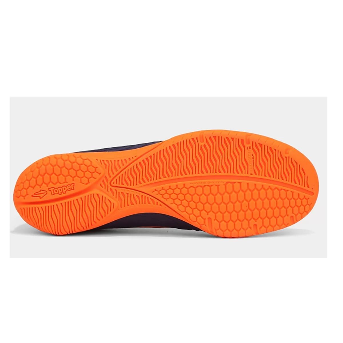 Imagem 3 do produto Chuteira Futsal Drible IV Marinho/Laranja Topper