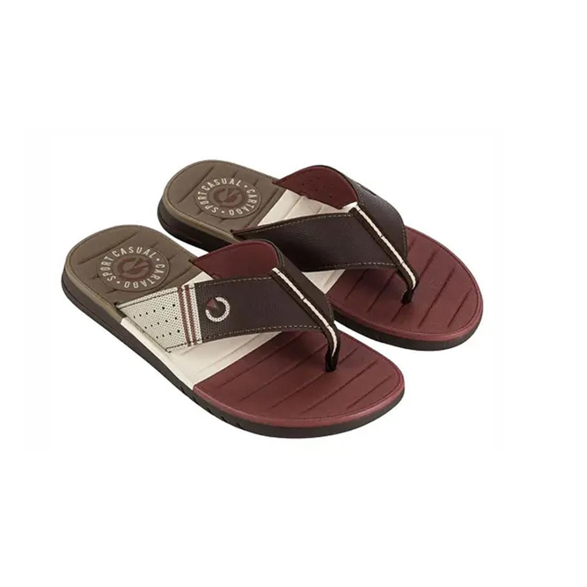 Imagem 1 do produto Chinelo Masculino Dedo Sevilha Marrom/Bordo Cartago