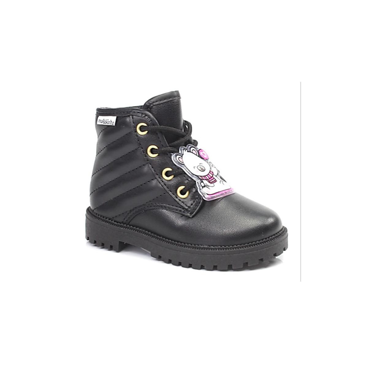 Imagem 1 do produto Coturno Infantil Baby Metalassê Preto Molekinha