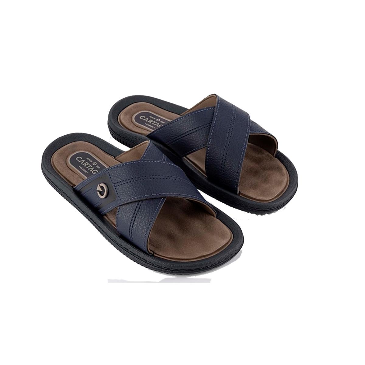 Imagem 1 do produto Chinelo Slide Tiras Cruzadas Marinho Cartago