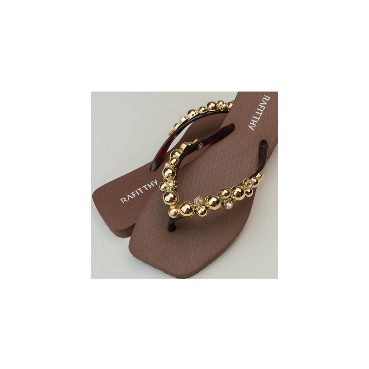 Imagem 2 do produto Chinelo Pedraria Golden Balls Rafitthy 022400