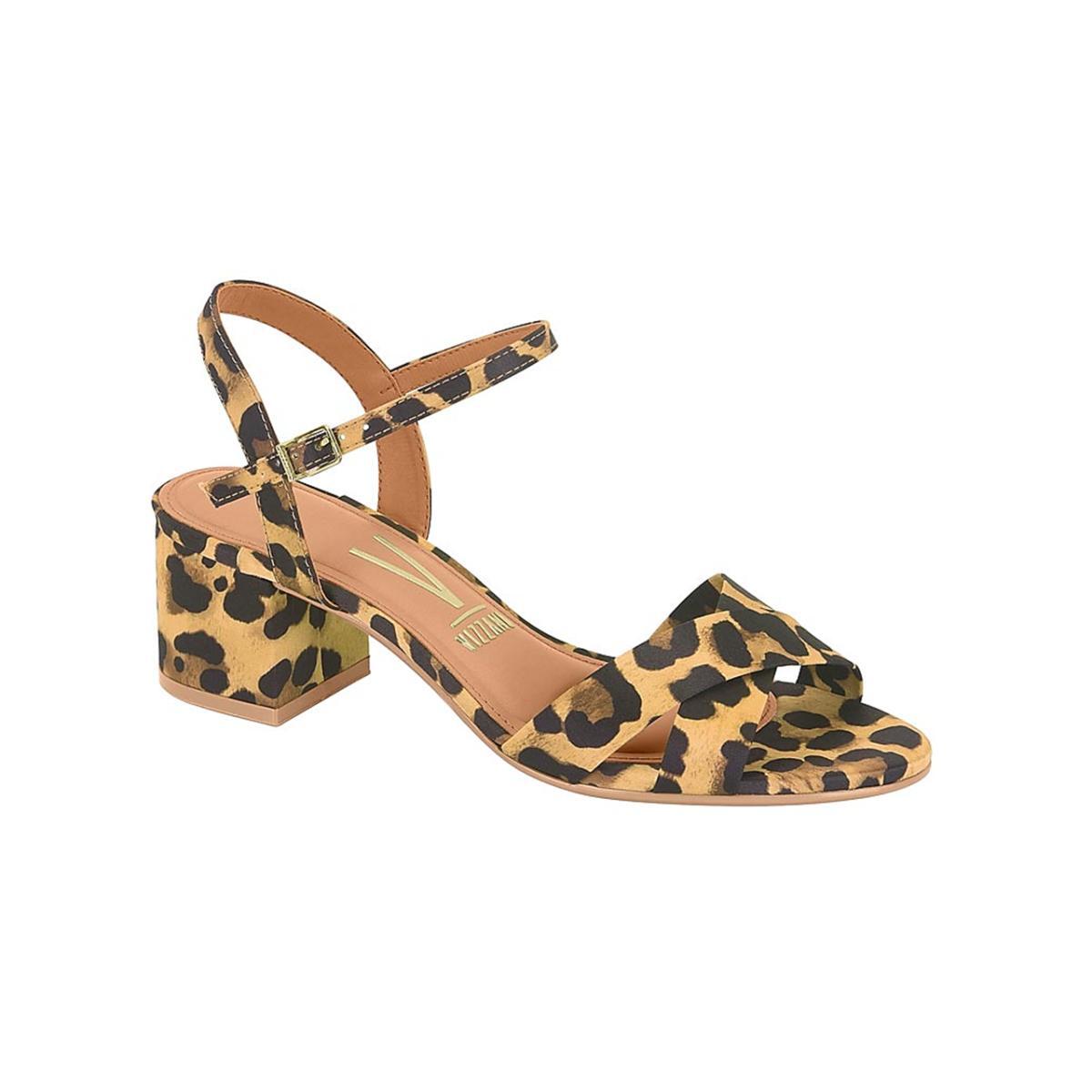 Imagem 1 do produto Sandália Feminina Salto Bloco Animal Print Vizzano 020518