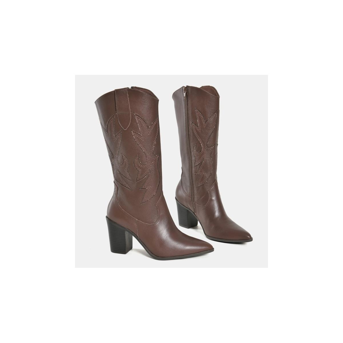 Imagem 3 do produto Bota Western Couro Cano Longo Via Marte 022523