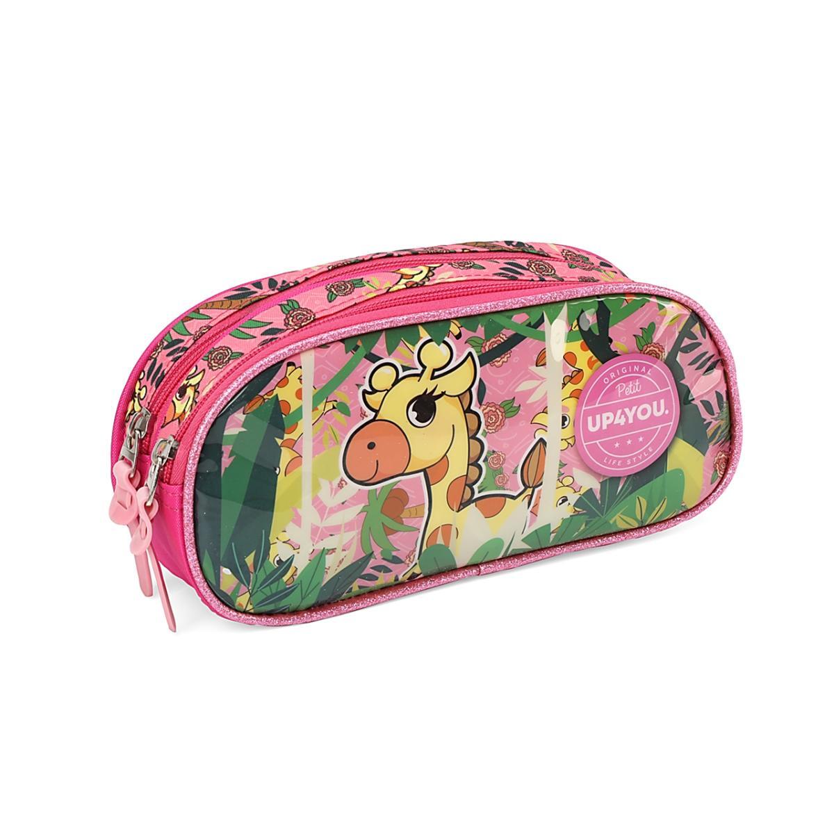 Imagem 1 do produto Estojo Duplo Infantil Girafa Rosa Up4you
