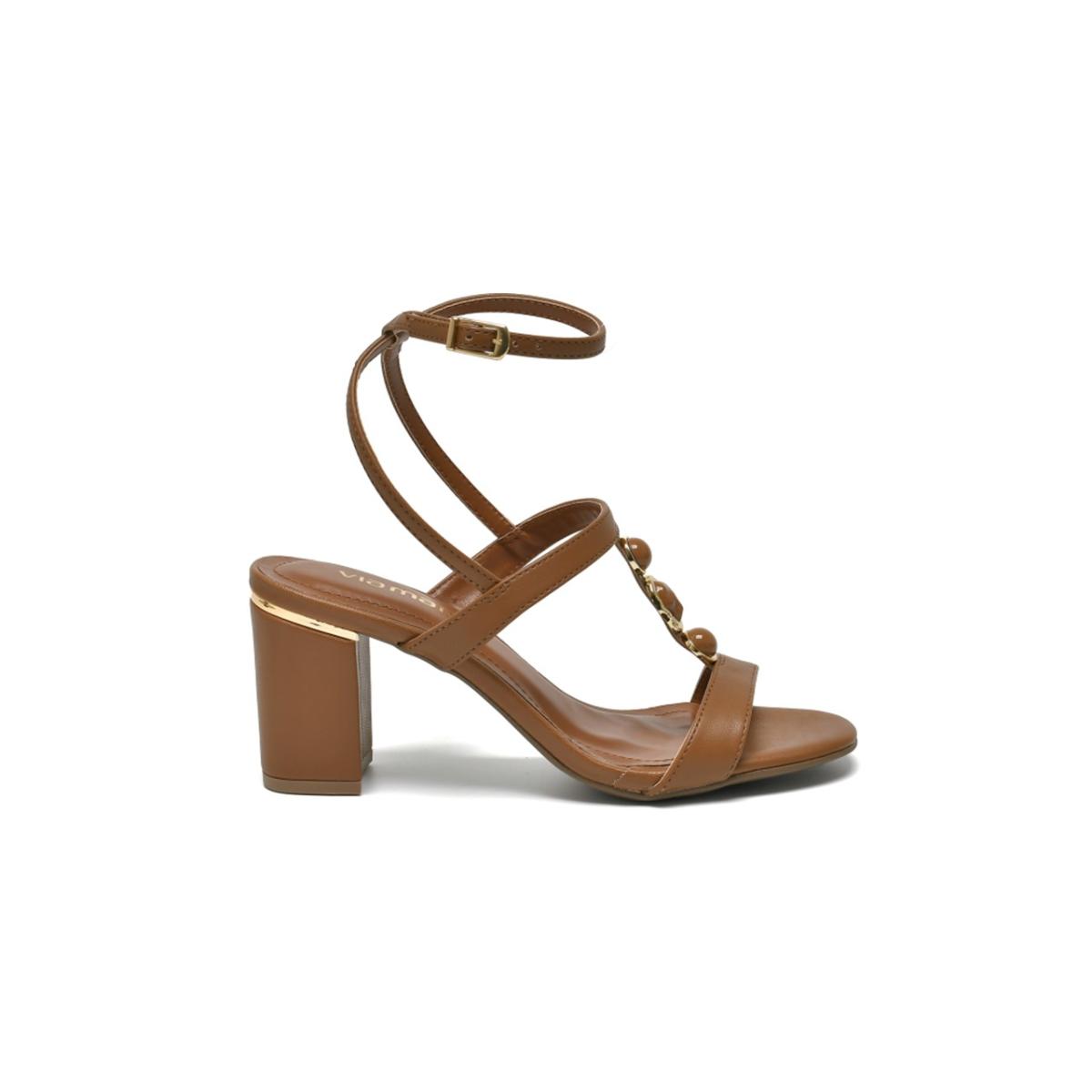 Imagem 3 do produto Sandália Feminina Salto Alto Pedraria Via Marte 022136