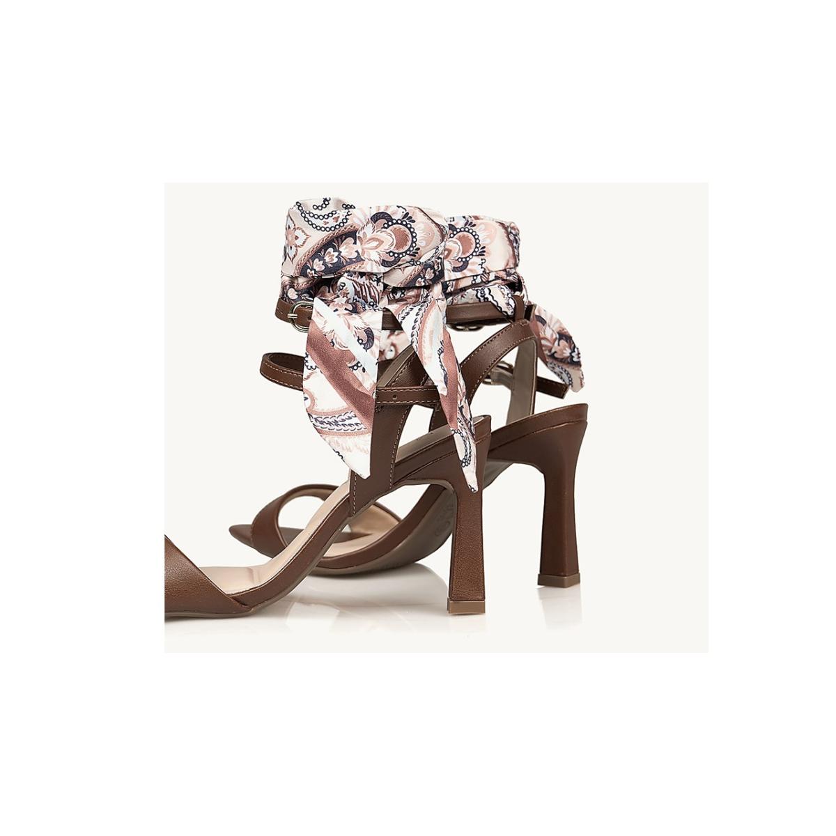 Imagem 5 do produto Sandália Bico Folha Salto Lenço Removível  Mariotta 022344