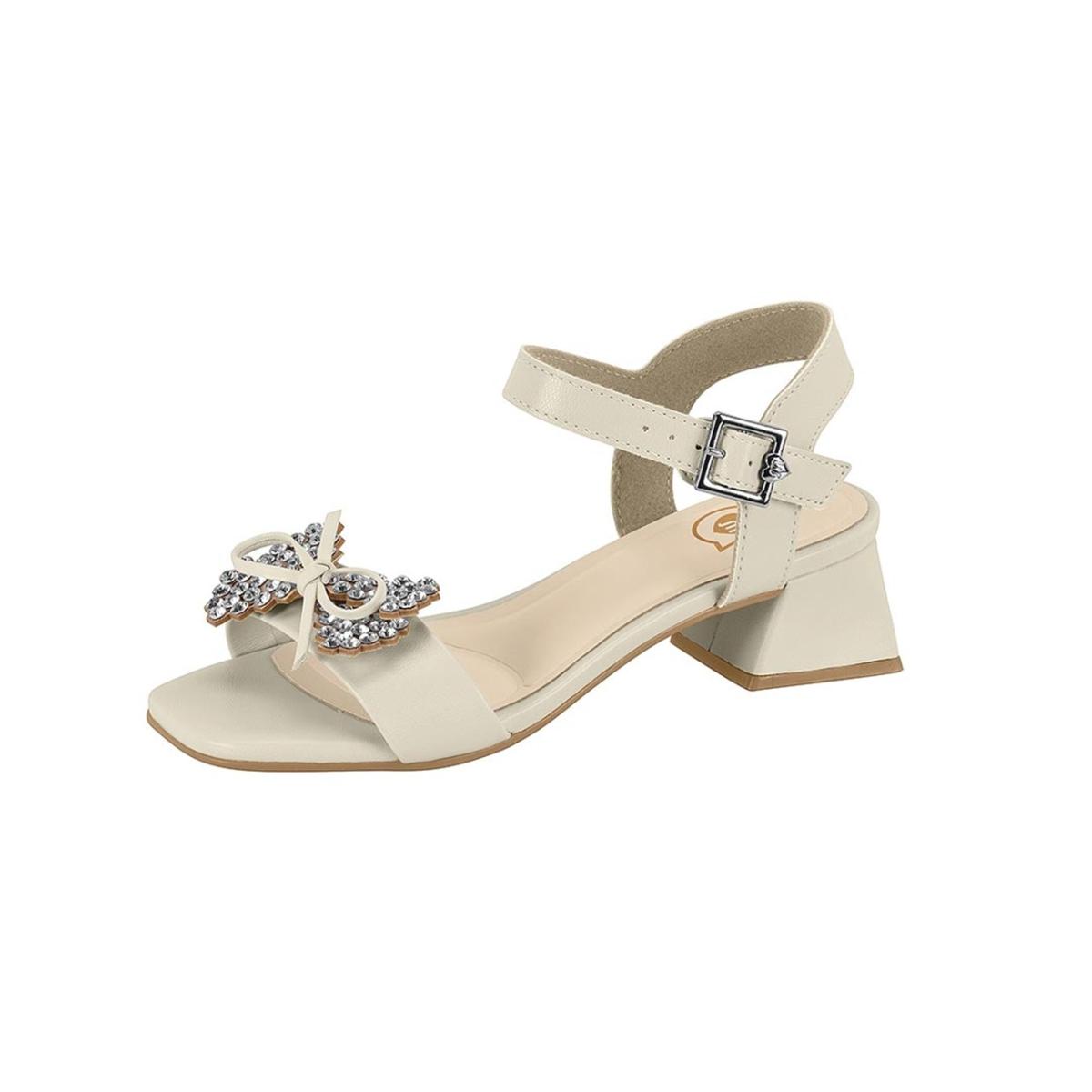 Imagem 2 do produto Sandália Infantil Saltinho Laço/Strass Molekinha 021934