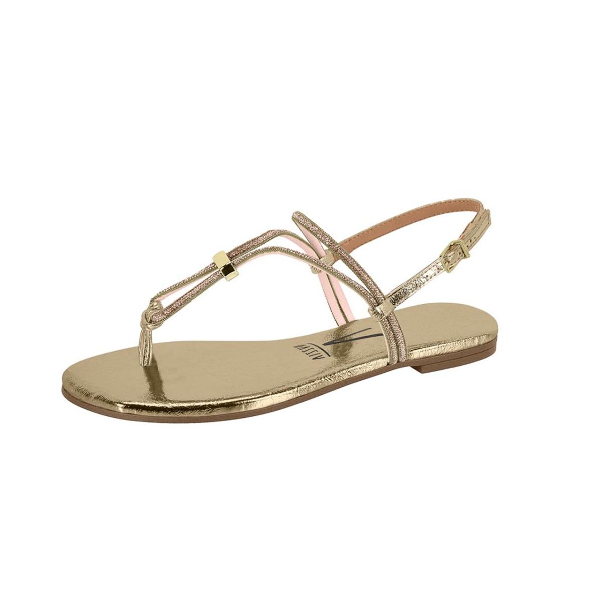 Imagem 2 do produto Sandália Rasteira Metalizada Strass Vizzano 022015