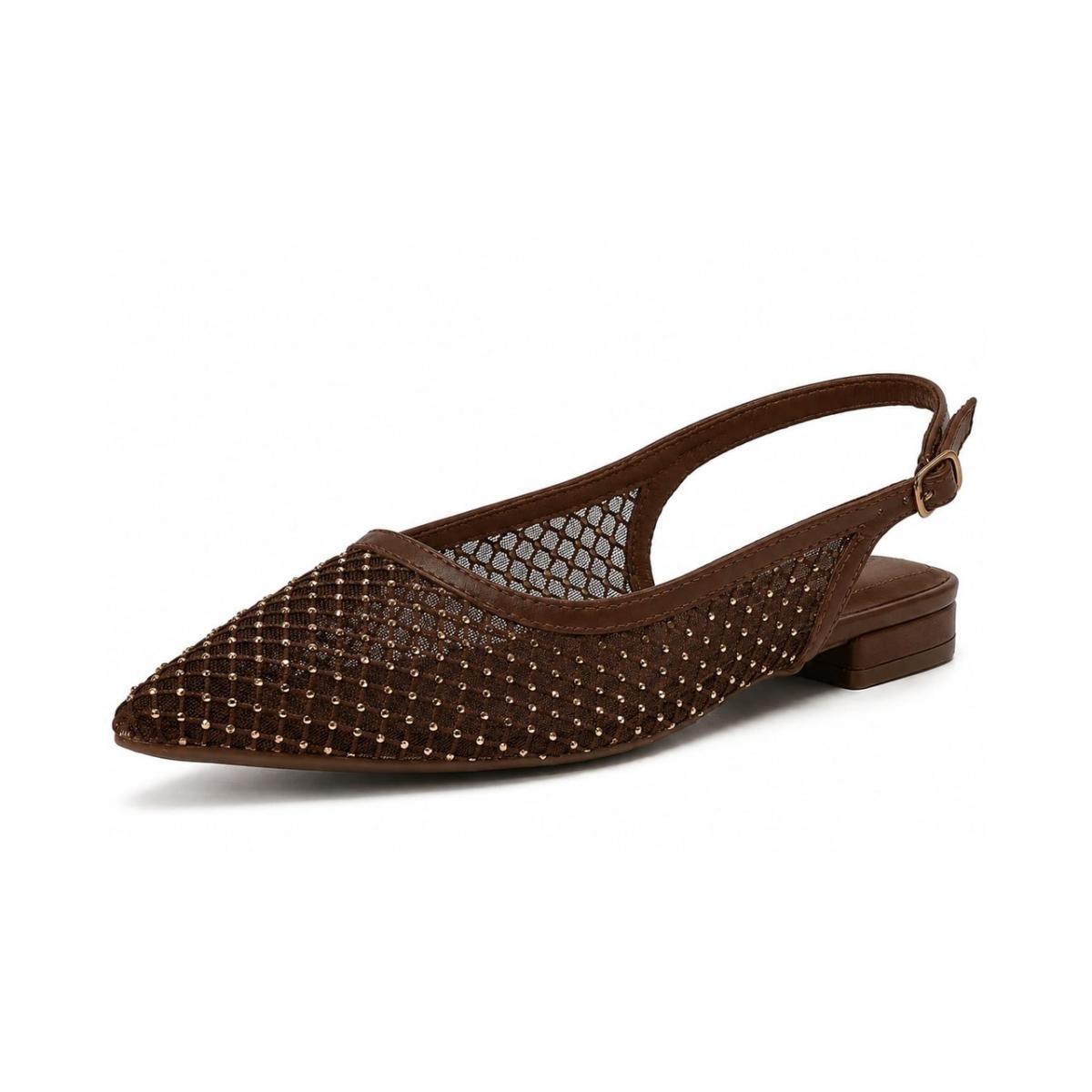 Imagem 2 do produto Sapatilha Slingback Bico Fino Tela/Strass Via Marte 022993