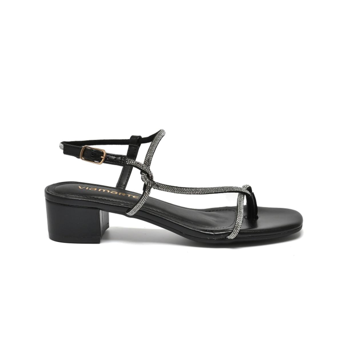 Imagem 3 do produto Sandália Salto Bloco Strass Via Marte 022134