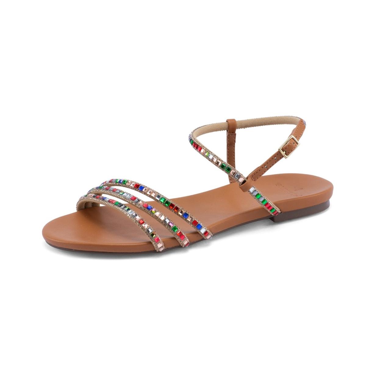 Imagem 2 do produto Sandália Feminina Strass Colorido La Femme 022603