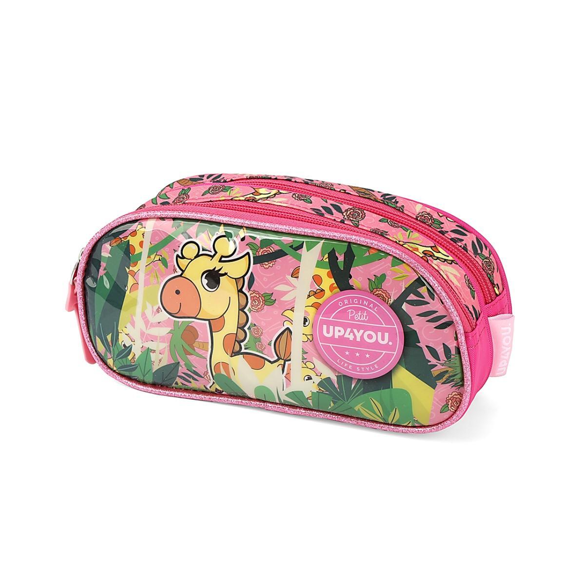 Imagem 2 do produto Estojo Duplo Infantil Girafa Rosa Up4you
