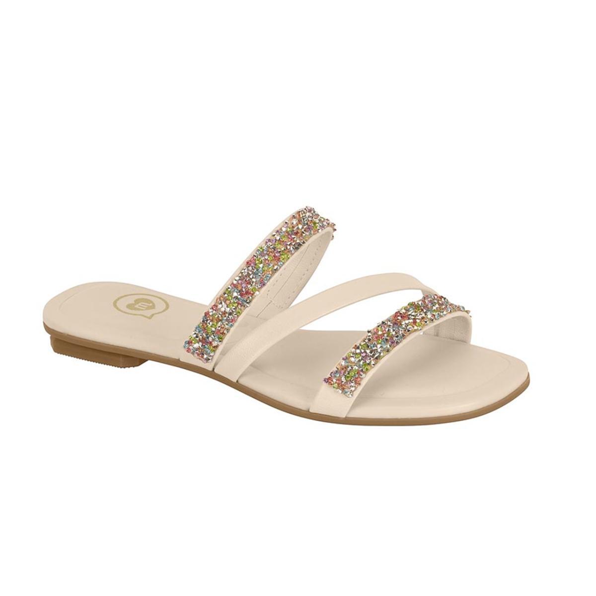 Imagem 1 do produto Rasteirinha Infantil Strass Colorido Molekinha 020802